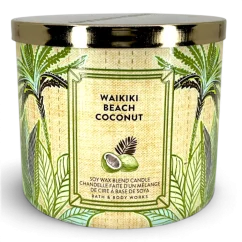 3-knotová vonná svíčka WAIKIKI BEACH COCONUT 411 g