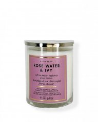 1-knôtová vonná sviečka ROSE WATER & IVY 227 g
