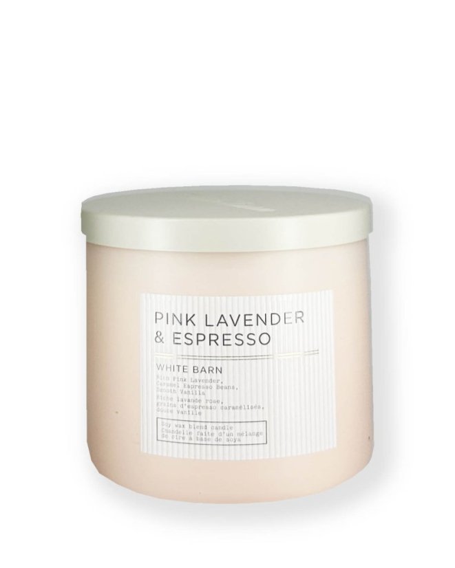3-knotová vonná svíčka PINK LAVENDER & ESPRESSO 411 g