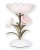 3-wick Candle Holder PINK FLOWER