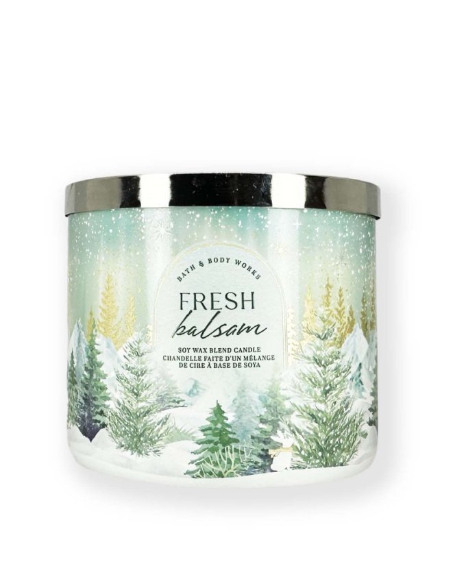 3-knôtová vonná sviečka FRESH BALSAM 411 g