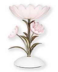 3-wick Candle Holder PINK FLOWER