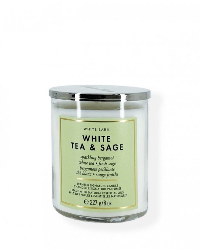 1-knôtová vonná sviečka WHITE TEA & SAGE 227 g