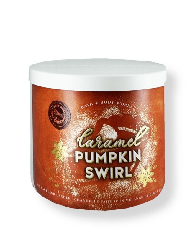 3-knôtová vonná sviečka CARAMEL PUMPKIN SWIRL 411 g