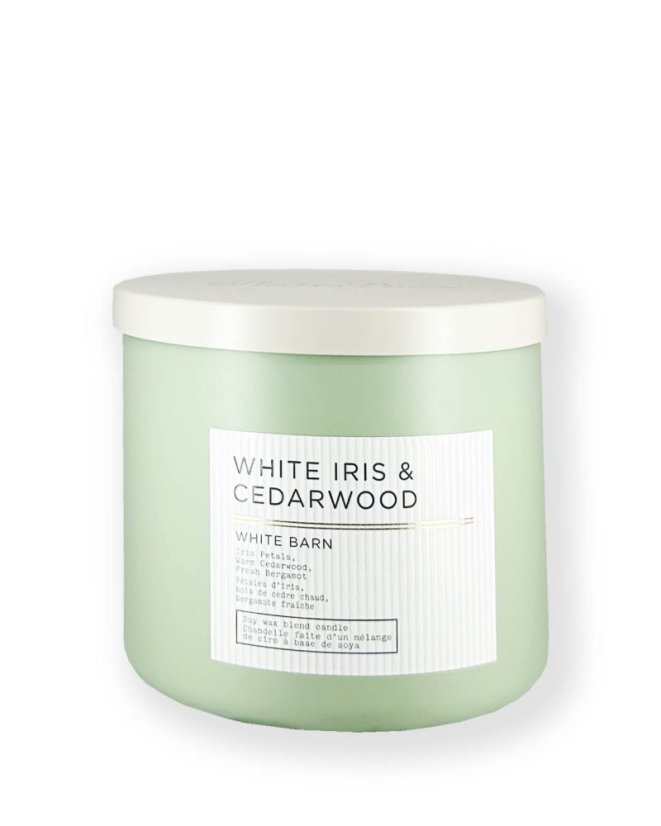 3-knotová vonná svíčka WHITE IRIS & CEDARWOOD 411 g
