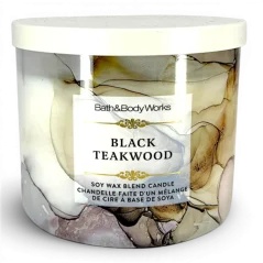 3-knotová vonná svíčka BLACK TEAKWOOD 411 g