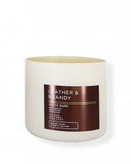 3-wick Candle LEATHER & BRANDY 411 g