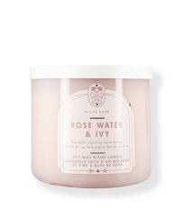 3-knotová vonná svíčka ROSE WATER & IVY 411 g