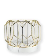 3-kanócos gyertyatartó ARANY GEOMETRIA