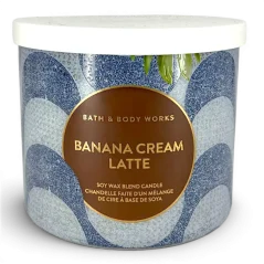 3-knotová vonná svíčka BANANA CREAM LATTE 411 g
