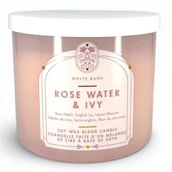 3-knotová vonná svíčka ROSE WATER & IVY 411 g