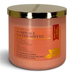 3-knôtová vonná sviečka PUMPKIN & SALTED TOFFEE 411 g