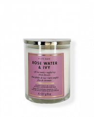 1-knôtová vonná sviečka ROSE WATER & IVY 227 g