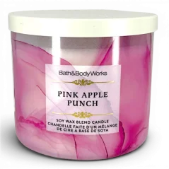 3-knotová vonná svíčka PINK APPLE PUNCH 411 g