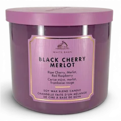 3-knotová vonná svíčka BLACK CHERRY MERLOT 411 g