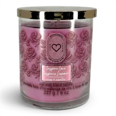 Świeca zapachowa 1-knotowa premium ROSE VANILLA 227 g