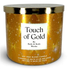 3-knotová vonná svíčka TOUCH OF GOLD 411 g