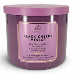 3-knotová vonná svíčka BLACK CHERRY MERLOT 411 g
